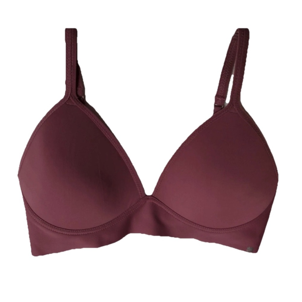 Lucky Brand Bra Women’s 36C MAROON Comfort Deep V Soft Light padding NO WIRE